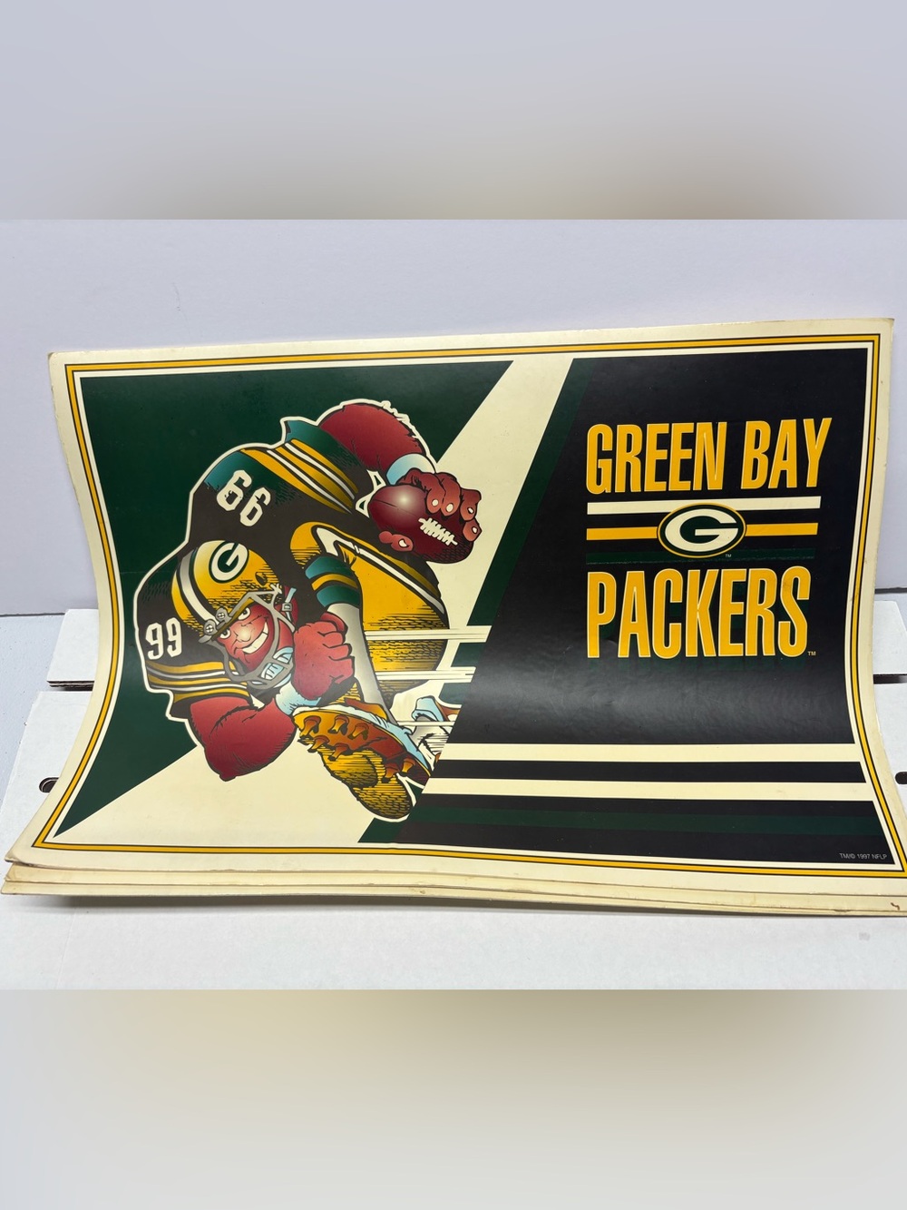 Lot Of 3 Green Bay Packers Vinyl Placemat NFL 1997
